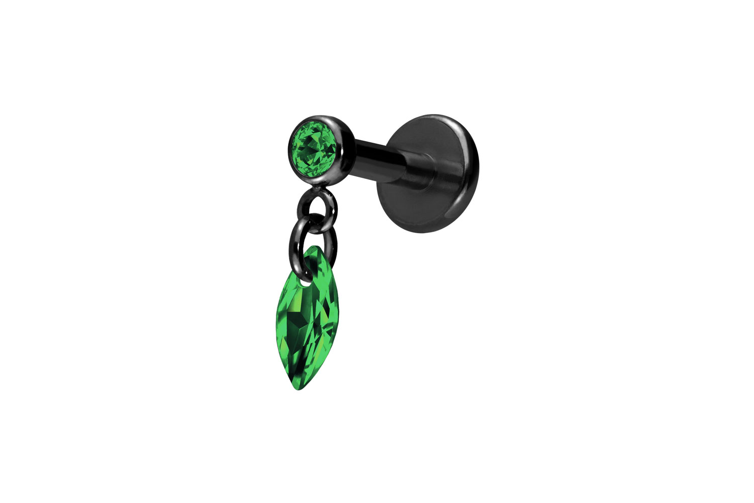 Titan Labret Piercing mit Innengewinde KRISTALLOVAL